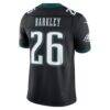 Saquon Barkley Philadelphia Eagles Nike Alternate Vapor F.U.S.E. Stitched Limited Jersey - Black - Detail View