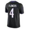 Zay Flowers Baltimore Ravens Nike Alternate Alternate Vapor F.U.S.E. Stitched Limited Jersey - Black - Detail View