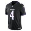 Zay Flowers Baltimore Ravens Nike Alternate Alternate Vapor F.U.S.E. Stitched Limited Jersey - Black - Side View