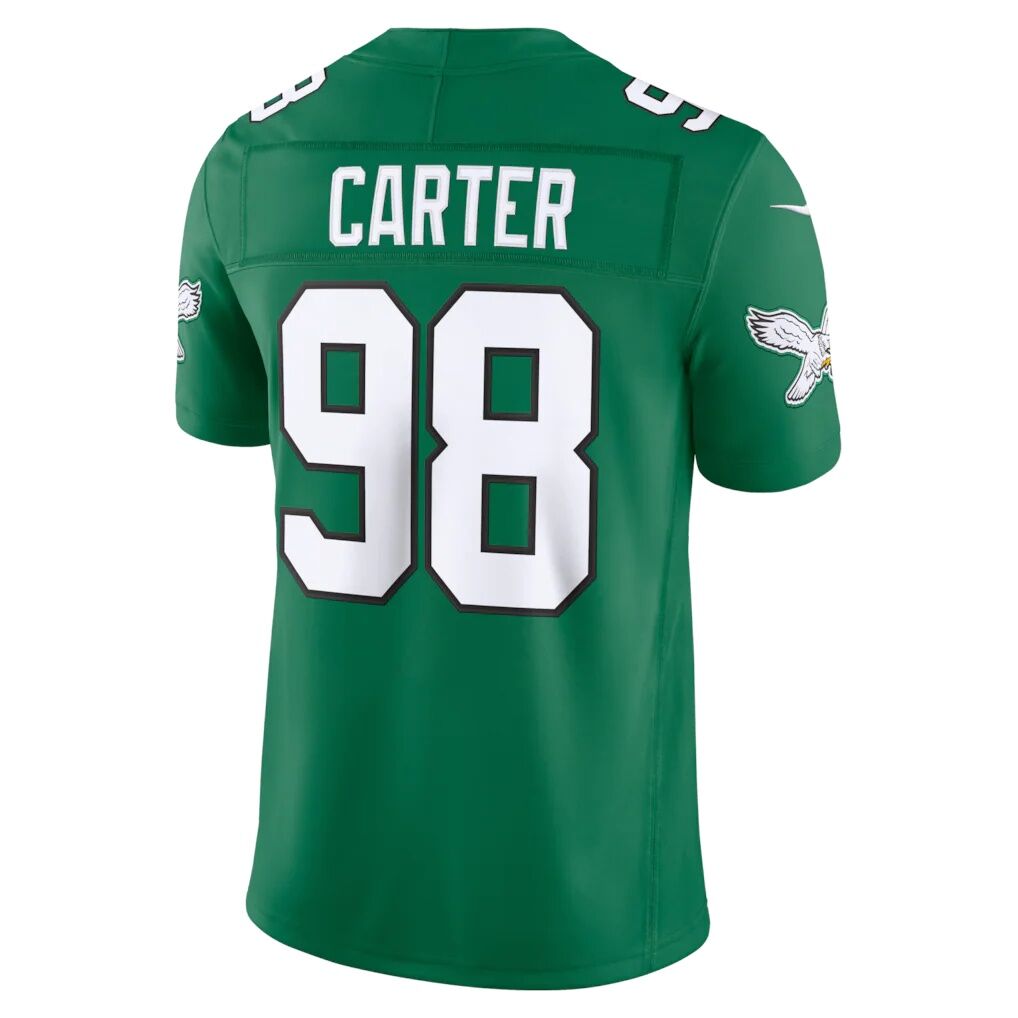 Jalen Carter Philadelphia Eagles Nike Alternate Vapor F.U.S.E. Stitched Limited Jersey - Kelly Green
