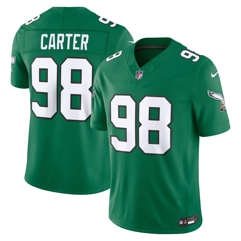 Jalen Carter Philadelphia Eagles Nike Alternate Vapor F.U.S.E. Stitched Limited Jersey - Kelly Green