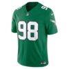 Jalen Carter Philadelphia Eagles Nike Alternate Vapor F.U.S.E. Stitched Limited Jersey - Kelly Green - Side View