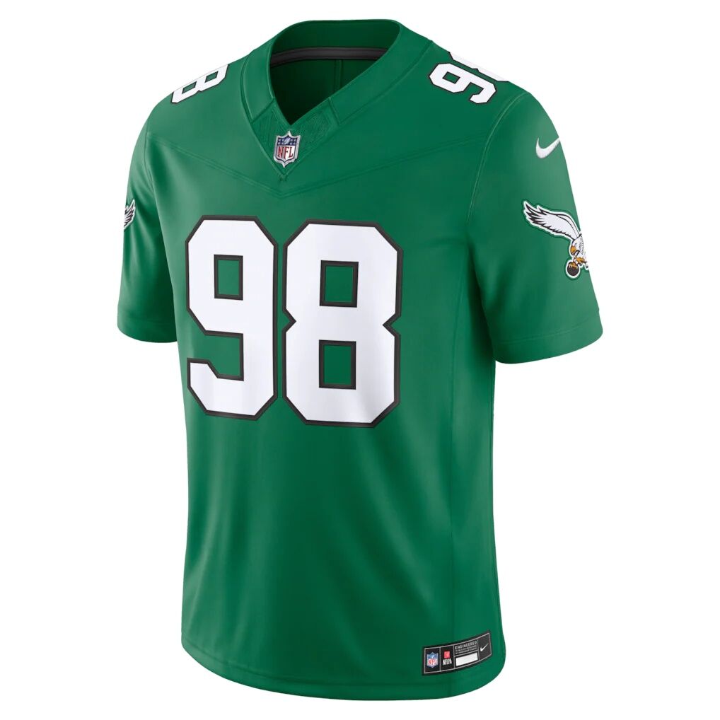 Jalen Carter Philadelphia Eagles Nike Alternate Vapor F.U.S.E. Stitched Limited Jersey - Kelly Green