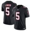 Drake London Atlanta Falcons Nike Alternate Throwback Vapor F.U.S.E. Stitched Limited Jersey - Black - Front View