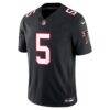 Drake London Atlanta Falcons Nike Alternate Throwback Vapor F.U.S.E. Stitched Limited Jersey - Black - Side View
