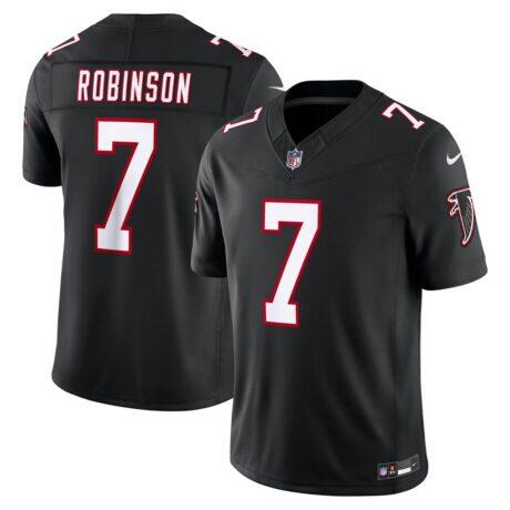 Bijan Robinson Atlanta Falcons Nike Alternate Throwback Vapor F.U.S.E. Stitched Limited Jersey - Black - Front View