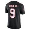 Michael Penix Jr. Atlanta Falcons Nike Alternate Throwback Vapor F.U.S.E. Stitched Limited Jersey - Black - Detail View