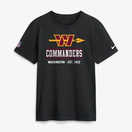 Washington Commanders Nike Sideline Alternate Final Sprint Dri-FIT T-Shirt - Black - Front View