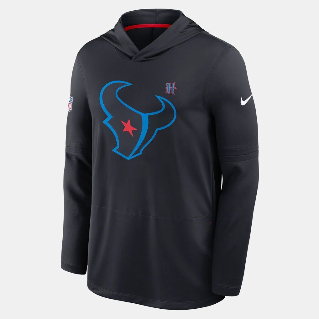 Houston Texans Nike Sideline Alternate Lightweight Long Sleeve Hooded Dri-FIT T-Shirt