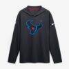 Houston Texans Nike Sideline Alternate Lightweight Long Sleeve Hooded Dri-FIT T-Shirt - Navy - Front View