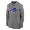 Buffalo Bills Nike Sideline Alternate Lightweight Long Sleeve Hooded Dri-FIT T-Shirt - Gray - Detail View