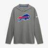 Buffalo Bills Nike Sideline Alternate Lightweight Long Sleeve Hooded Dri-FIT T-Shirt - Gray - Front View