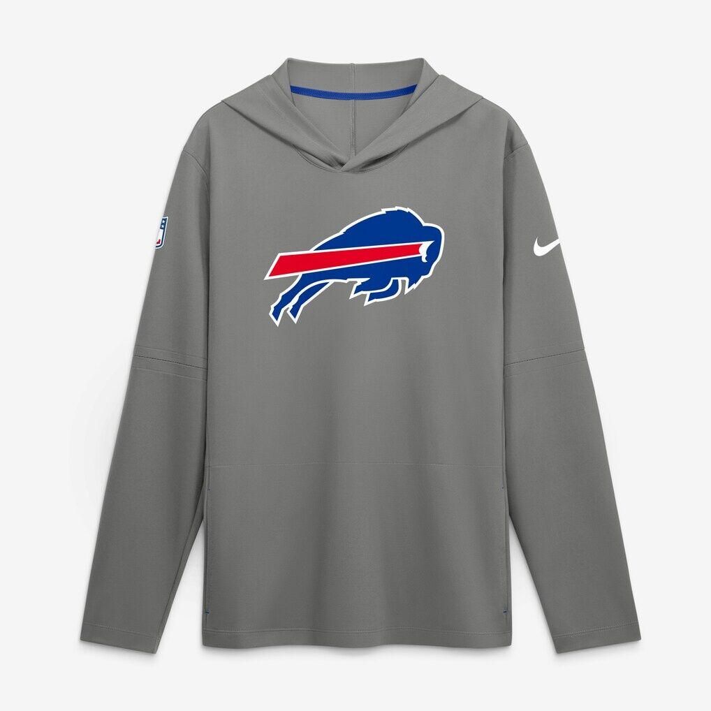 Buffalo Bills Nike Sideline Alternate Lightweight Long Sleeve Hooded Dri-FIT T-Shirt