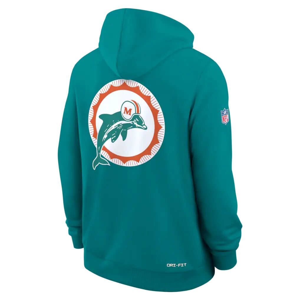 Miami Dolphins Nike Standard Issue Replay Officials Alternate Dri-FIT Hoodie - Aqua