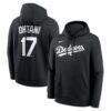 Shohei Ohtani Los Angeles Dodgers Nike Player Name & Number Club Pullover Hoodie - Black - Front View