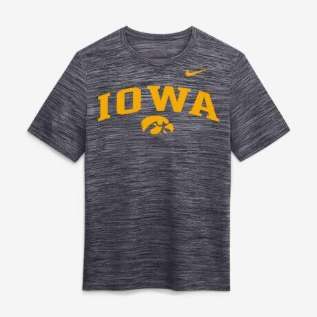 Iowa Hawkeyes Nike Primetime Arch Logo Velocity Dri-FIT T-Shirt - Black - Front View