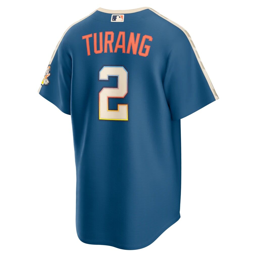 Brice Turang Milwaukee Brewers Nike 2026 City Connect Stadium Jersey - Mineral Blue
