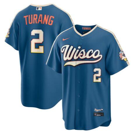 Brice Turang Milwaukee Brewers Nike 2026 City Connect Stadium Jersey - - Front View