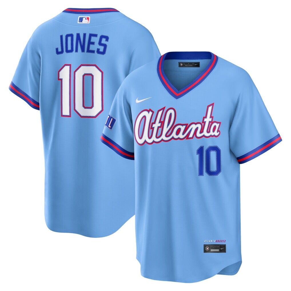Chipper Jones Atlanta Braves Nike 2026 City Connect Stadium Jersey – Powder Blue