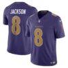 Lamar Jackson Baltimore Ravens Nike Alternate Vapor F.U.S.E. Stitched Limited Jersey - Purple - Front View