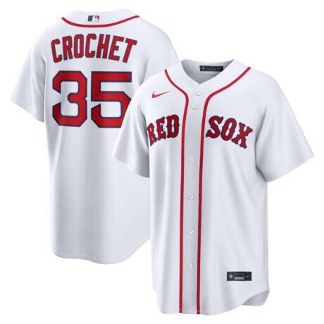 Garrett Crochet Boston Red Sox Nike Home Replica Jersey - White - Front View