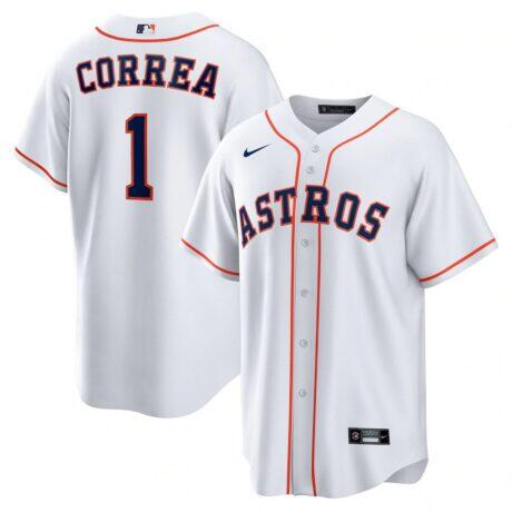 Carlos Correa Houston Astros Nike Home Replica Jersey - White - Front View
