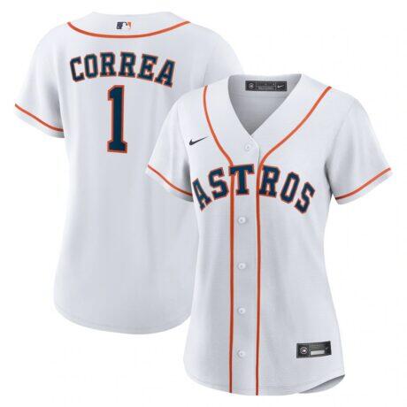 Carlos Correa Houston Astros Nike Women's Home Replica Jersey - White - Front View