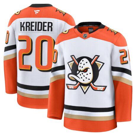 Chris Kreider Anaheim Ducks Fashion7 Away Premium Jersey - White - Front View