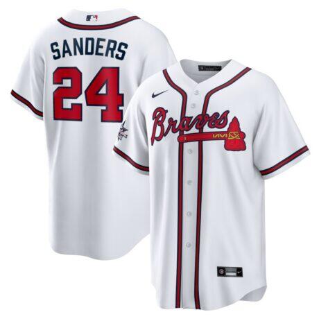 Deion Sanders Atlanta Braves Nike Home Retired Player Replica Jersey - White - Front View