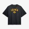 Iowa Hawkeyes Nike Women's Arch Logo Boxy T-Shirt - Black - Front View