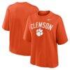 Clemson Tigers Nike Women's Arch Logo Boxy T-Shirt - Orange - Front View