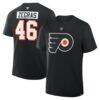 Trevor Zegras Philadelphia Flyers Fashion7 Authentic Stack Name & Number T-Shirt - Black - Front View