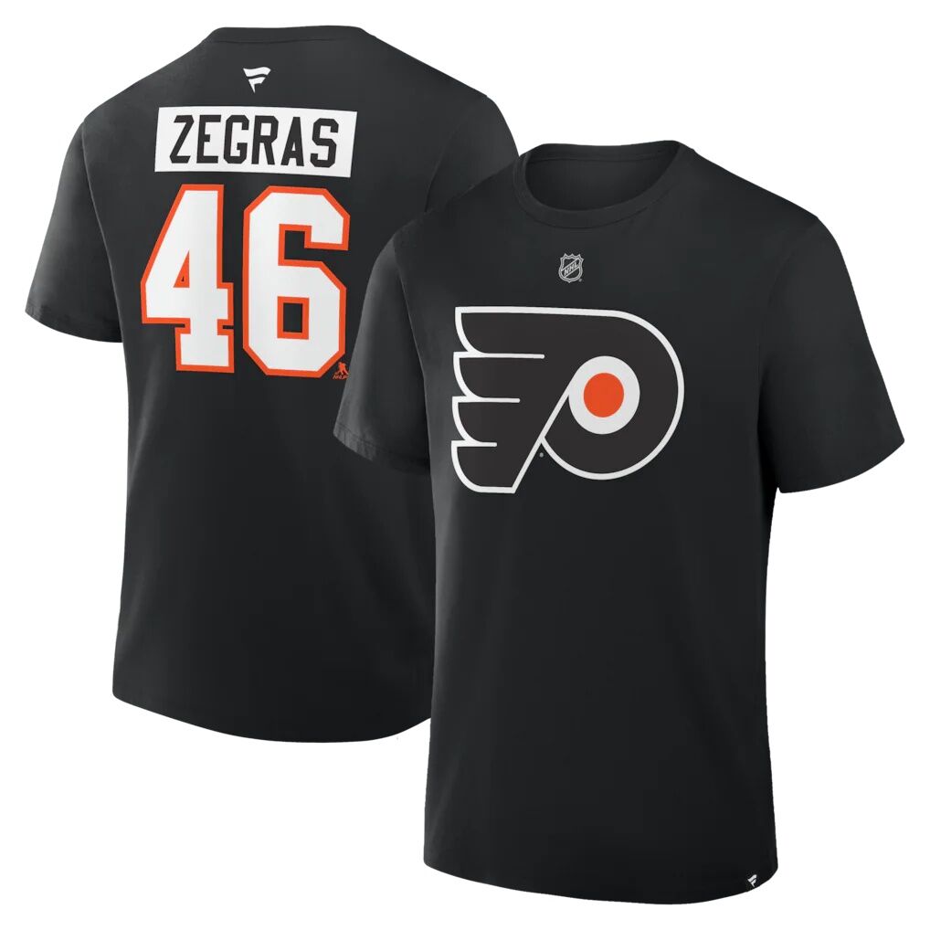Trevor Zegras Philadelphia Flyers Fashion7 Authentic Stack Name & Number T-Shirt