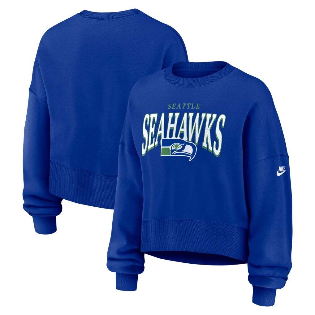 Seattle Seahawks Nike Women's Oversized Phoenix Fleece Sweatshirt - Royal