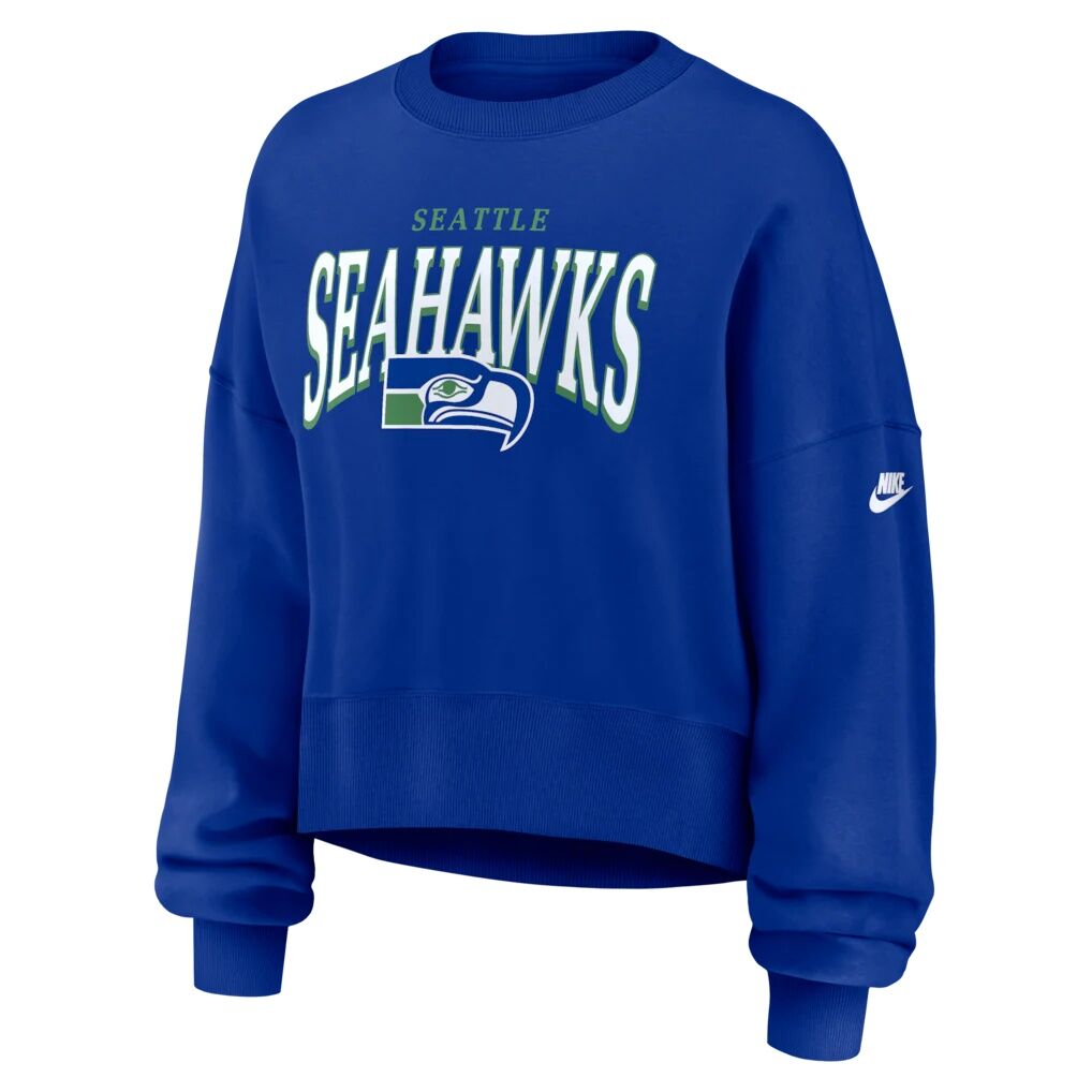 Seattle Seahawks Nike Women's Oversized Phoenix Fleece Sweatshirt - Royal