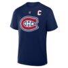 Nick Suzuki Montreal Canadiens Fashion7 Authentic Stack Name & Number T-Shirt - Navy - Side View