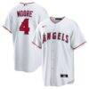Christian Moore Los Angeles Angels Nike Home Replica Jersey - White - Front View