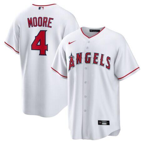 Christian Moore Los Angeles Angels Nike Home Replica Jersey - White - Front View
