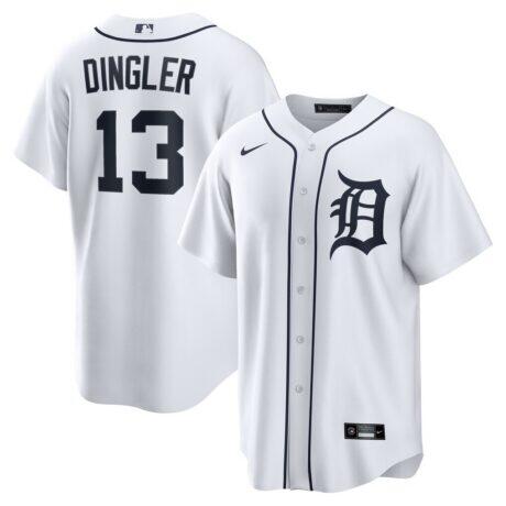 Dillon Dingler Detroit Tigers Nike Home Replica Jersey - White - Front View