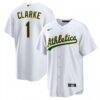 Denzel Clarke Athletics Nike Home Replica Jersey - White - Front View