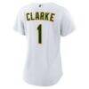 Denzel Clarke Athletics Nike Women's Home Replica Jersey - White - Detail View