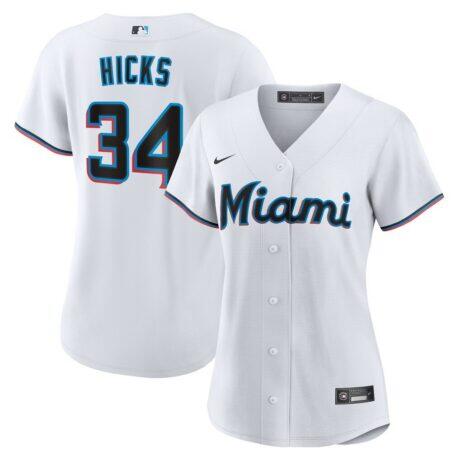 Liam Hicks Miami Marlins Nike Women's Home Replica Jersey - White - Front View