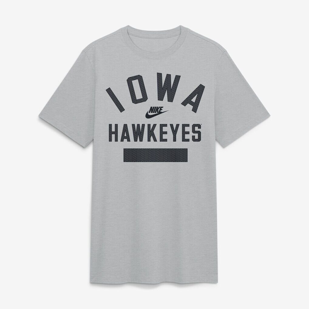 Iowa Hawkeyes Nike Arch Wordmark Legacy Tri-Blend T-Shirt - Heather Gray