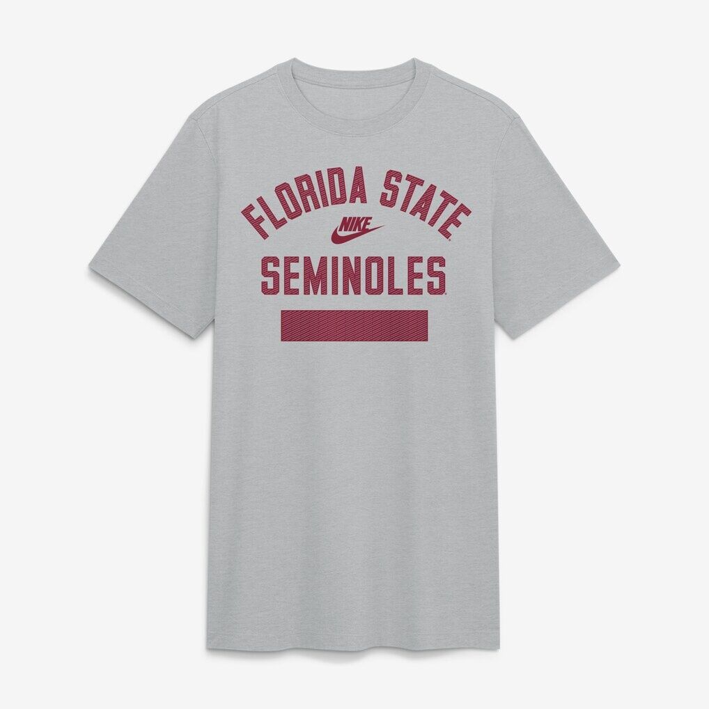 Florida State Seminoles Nike Arch Wordmark Legacy Tri-Blend T-Shirt - Heather Gray