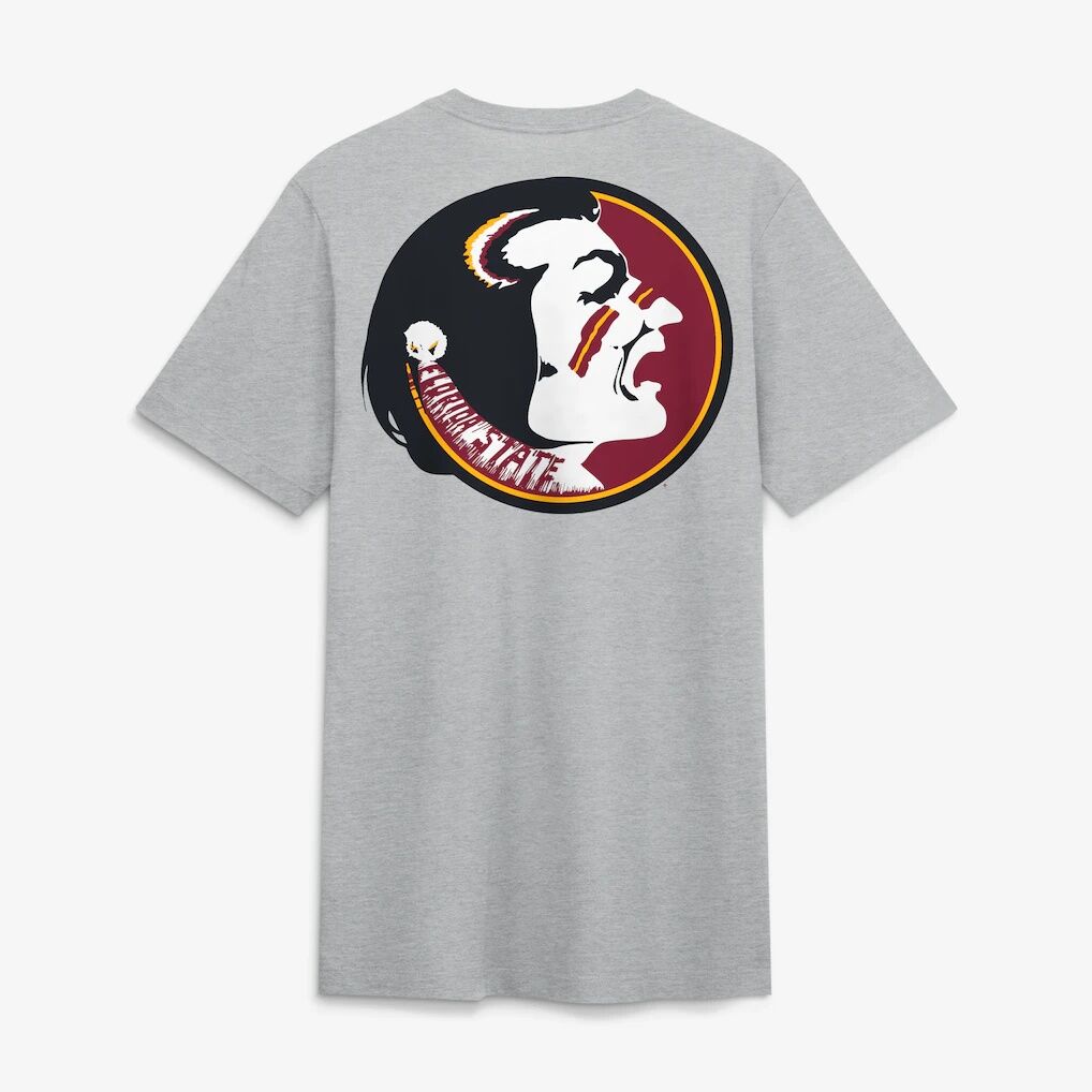 Florida State Seminoles Nike Arch Wordmark Legacy Tri-Blend T-Shirt - Heather Gray