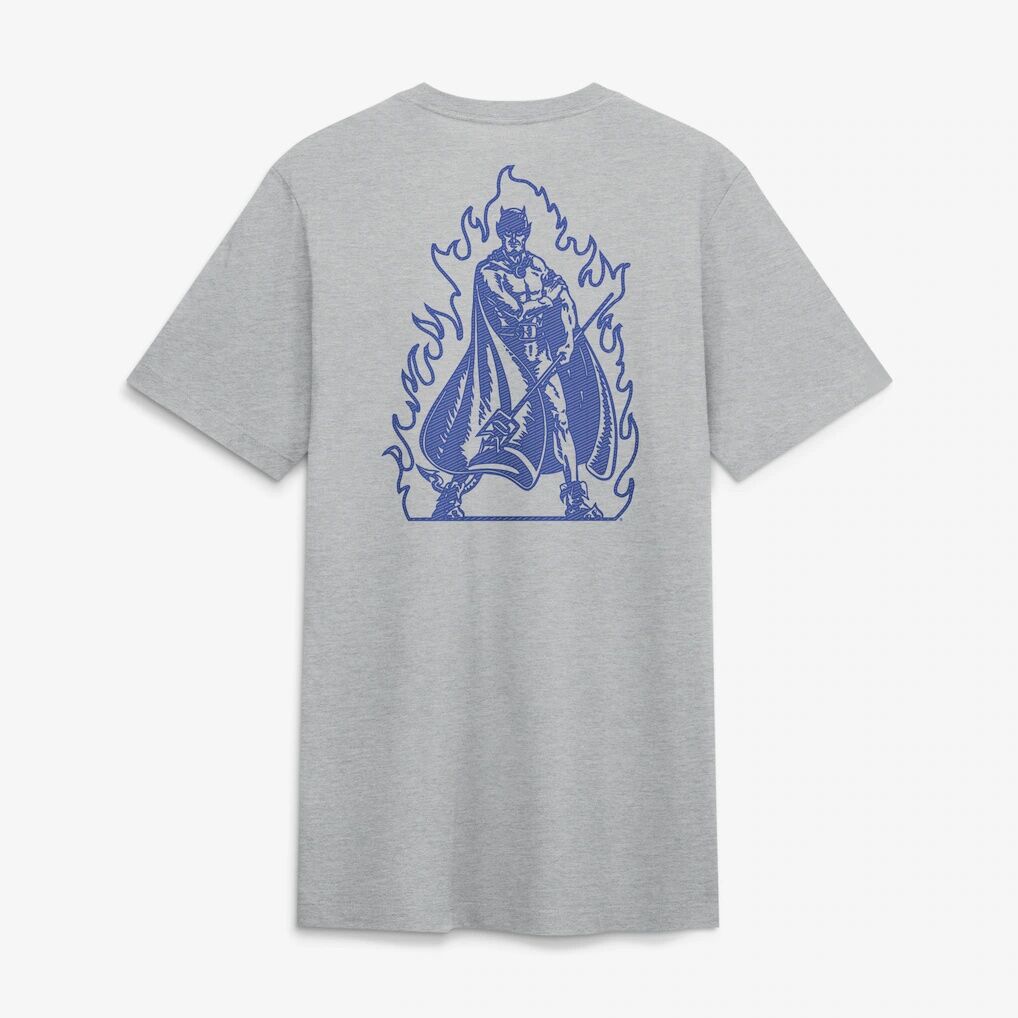 Duke Blue Devils Nike Arch Wordmark Legacy Tri-Blend T-Shirt - Heather Gray
