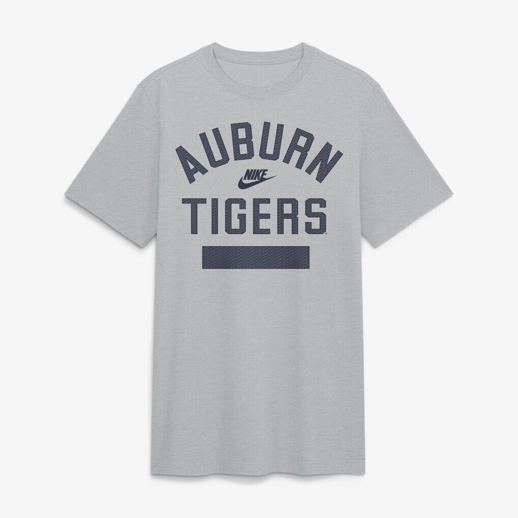 Auburn Tigers Nike Arch Wordmark Legacy Tri-Blend T-Shirt - Heather Gray