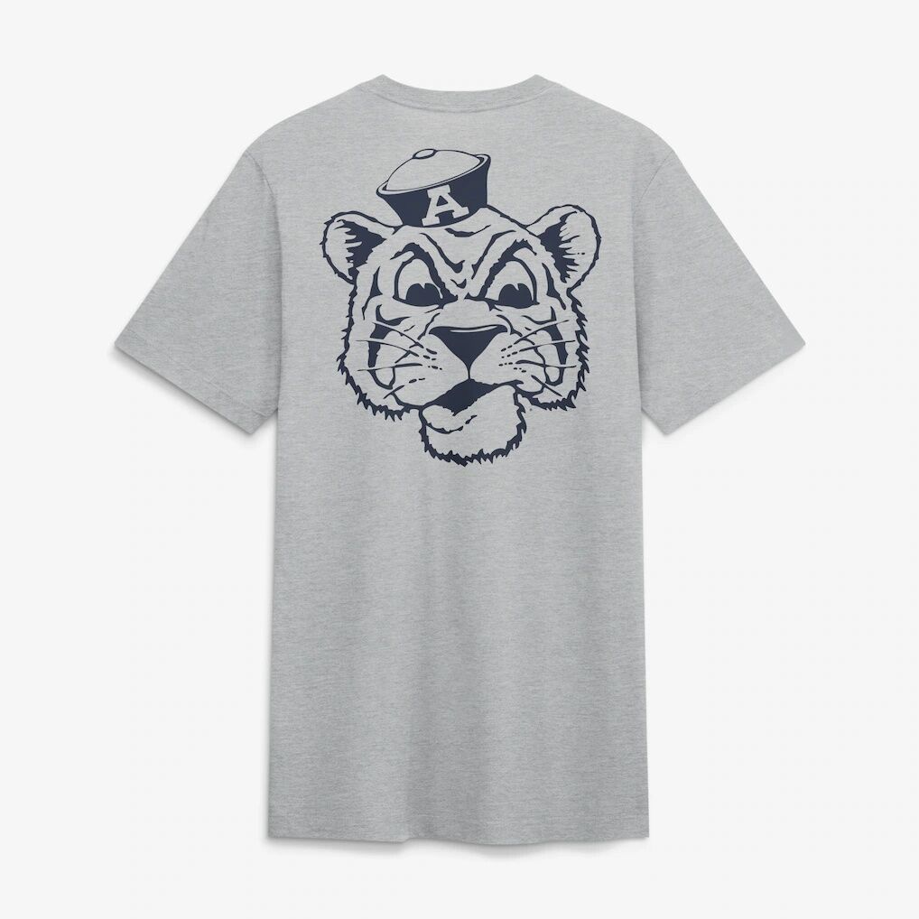 Auburn Tigers Nike Arch Wordmark Legacy Tri-Blend T-Shirt - Heather Gray