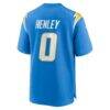 Daiyan Henley Los Angeles Chargers Nike Team Game Jersey - - Detail View