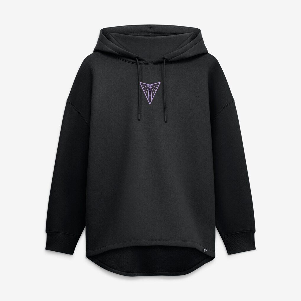 Golden State Valkyries Fashion7 Women's Oversized Tunic Fleece Hoodie - Eclipse Black